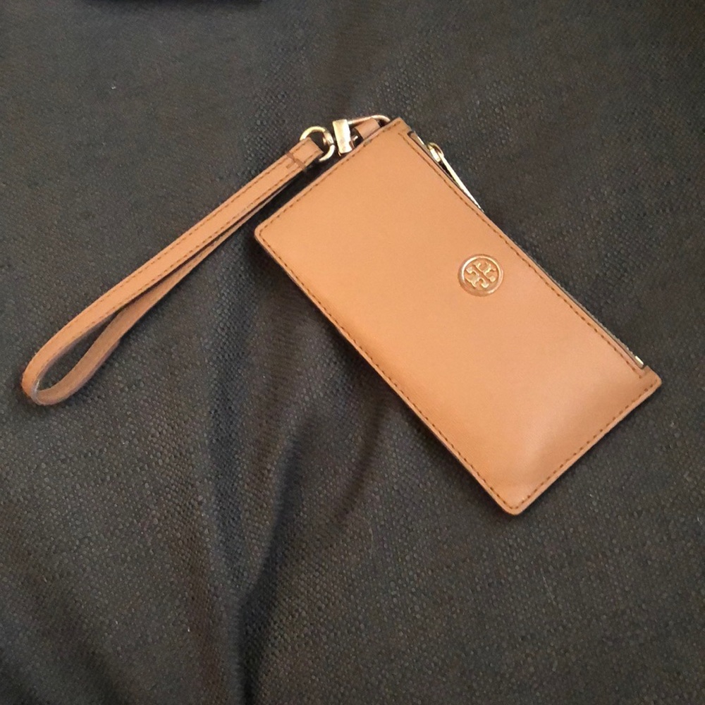 BROWN TORY BURCH WRISTLET